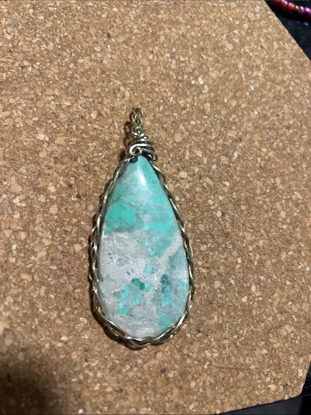Handcrafted Teardrop Turquoise Pendant Necklace